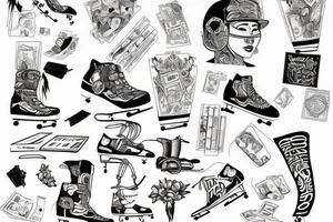 Money teacher skating tattoo idea