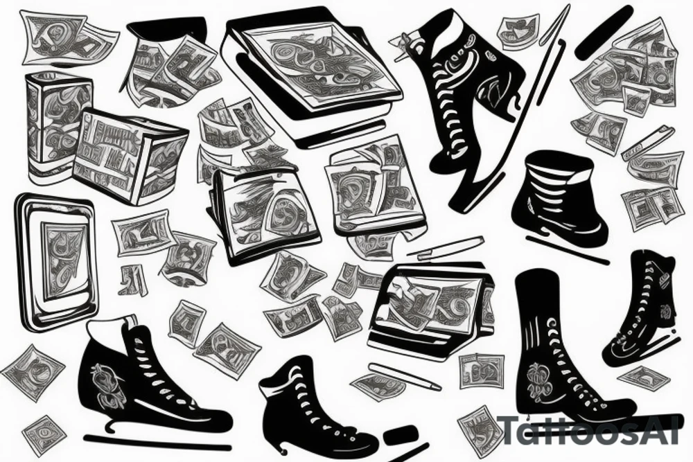 Money teacher skating tattoo idea