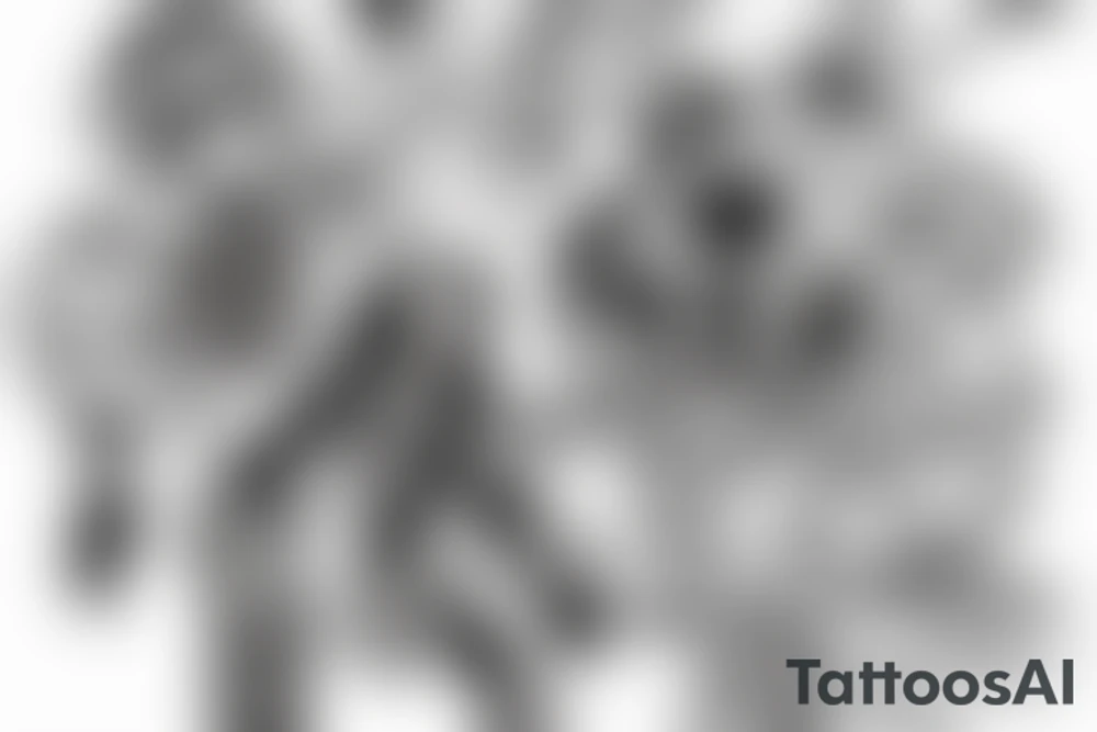 Monkey teacher skating tattoo idea