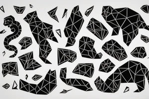 polygon cat in a spaceship tattoo idea