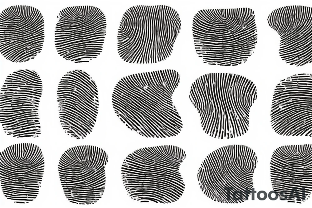 4 Fingerprints in a frame tattoo idea