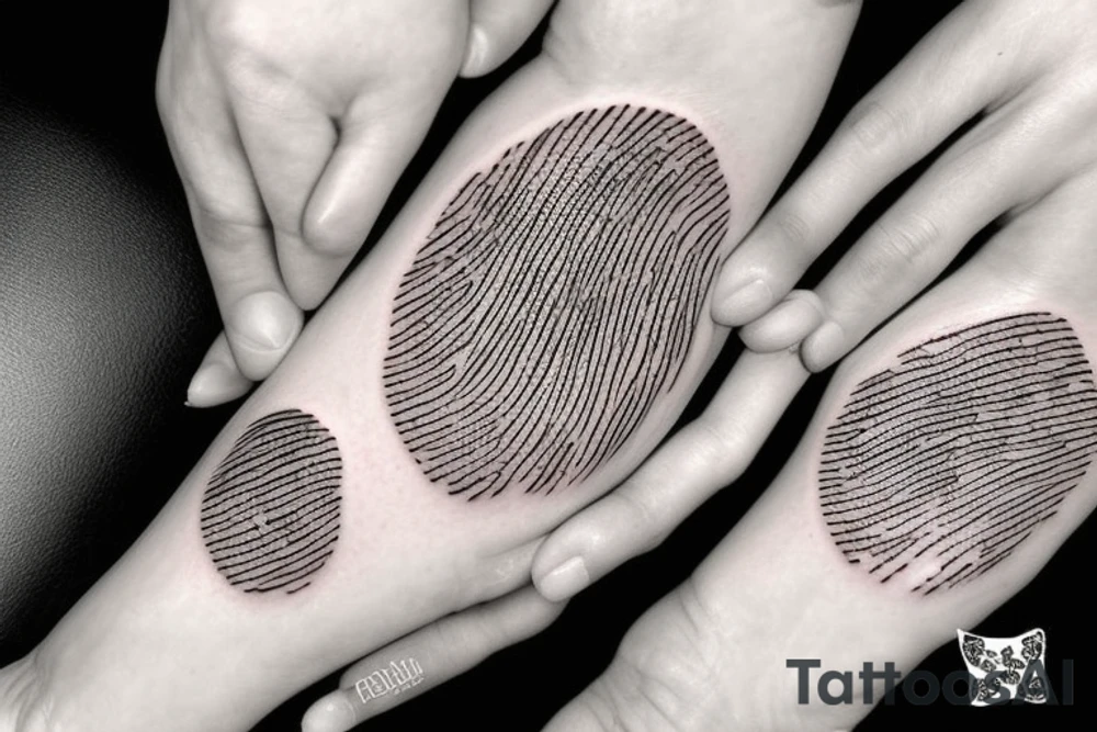 4 Fingerprints in a frame tattoo idea