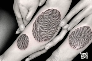 4 Fingerprints in a frame tattoo idea