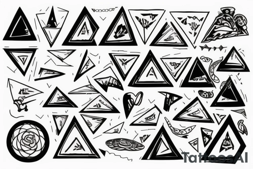 stormy background with a biker and triangle shapes tattoo idea