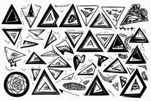 stormy background with a biker and triangle shapes tattoo idea