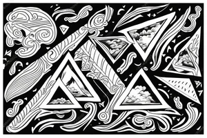stormy background with one biker and one triangle tattoo idea
