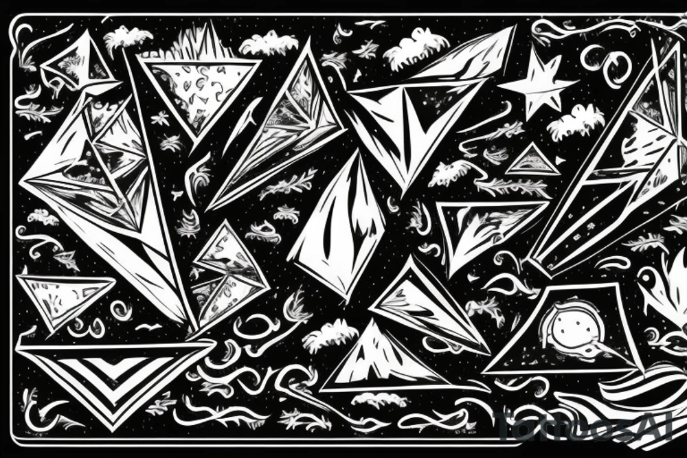 stormy background with one biker and one triangle tattoo idea