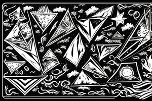 stormy background with one biker and one triangle tattoo idea