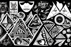 stormy background with one biker and one triangle tattoo idea