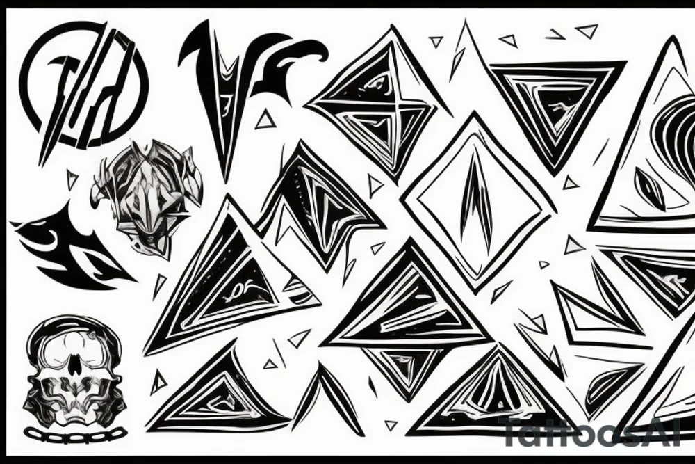 storm with one biker and one triangle tattoo idea