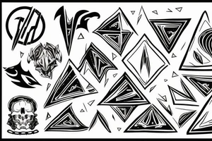 storm with one biker and one triangle tattoo idea