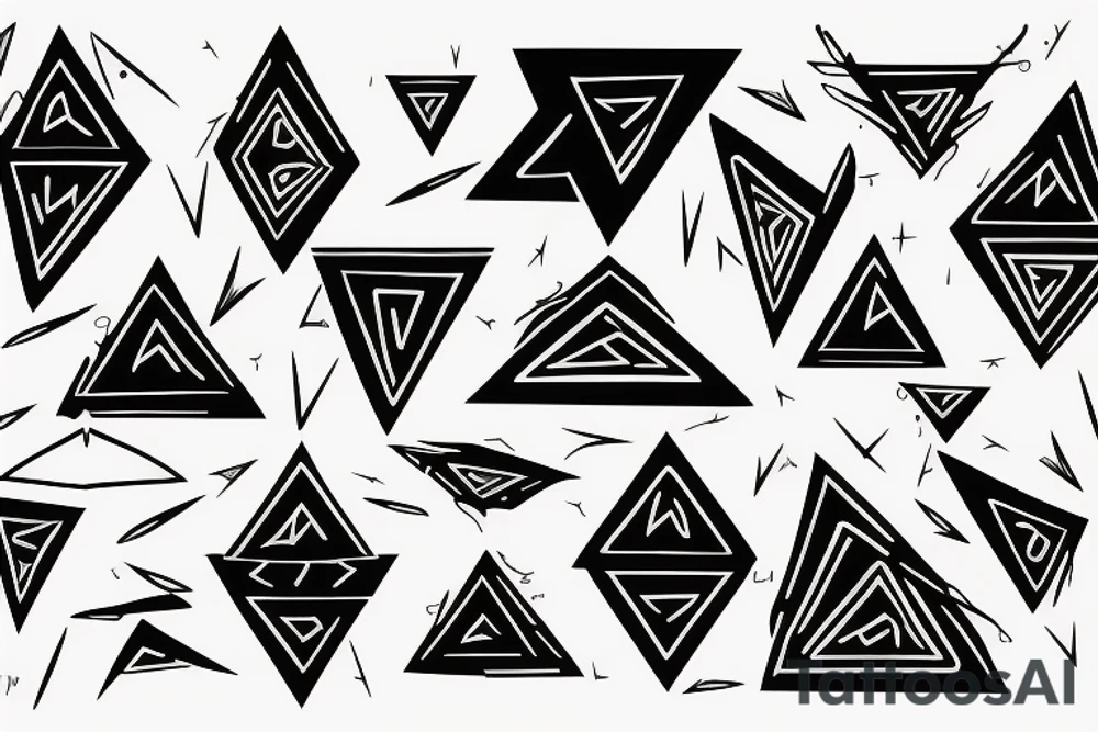 storm with one biker and one triangle tattoo idea