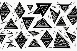 storm with one biker and one triangle tattoo idea