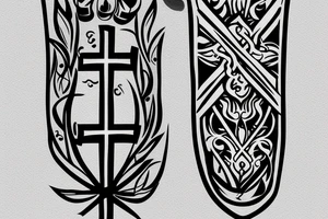burning coffin with the cross on it tattoo idea
