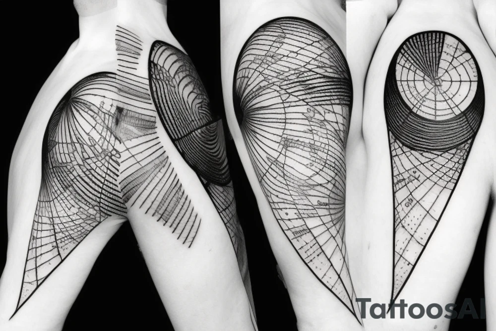 Sun of may with Argentina map and smeared lines tattoo idea