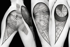 Sun of may with Argentina map and smeared lines tattoo idea