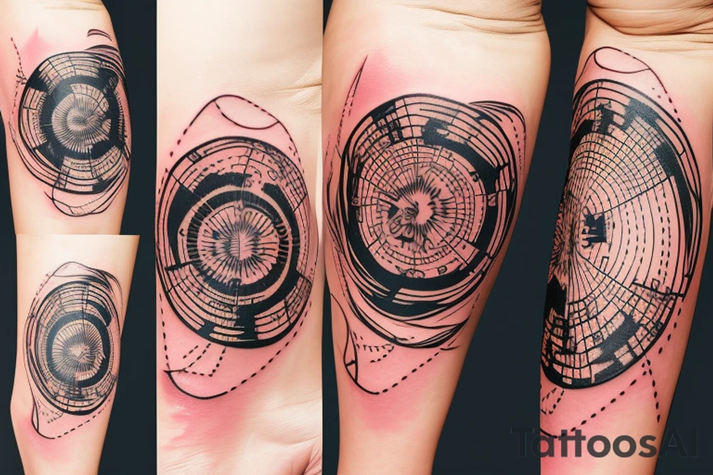 Sun of may in the Argentinian flag with Argentina map and smeared lines tattoo idea