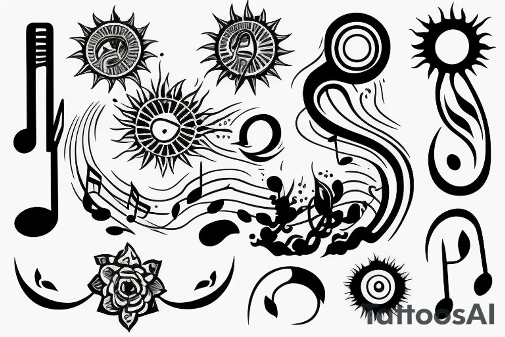 music connected to a sun and nature all combined tattoo idea music connected to a sun and nature all combined tattoo idea