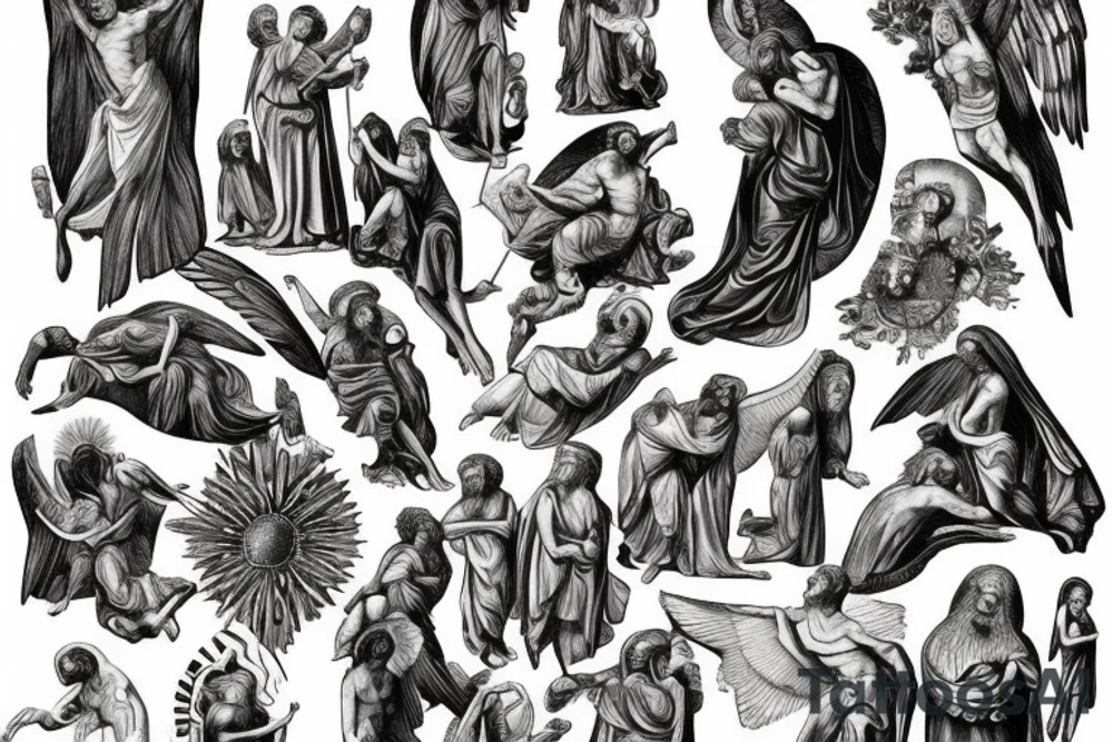 biblical art. black and white realism. resurrection tattoo idea biblical art. black and white realism. resurrection tattoo idea