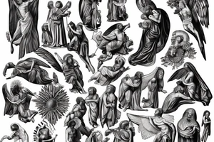 biblical art. black and white realism. resurrection tattoo idea