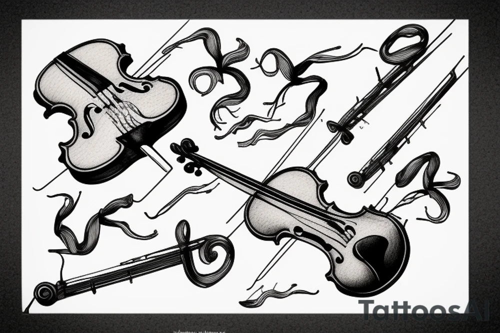 violin with lightning tattoo idea