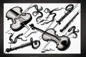 violin with lightning tattoo idea