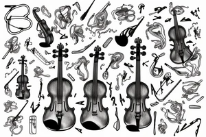 violin with lightning tattoo idea