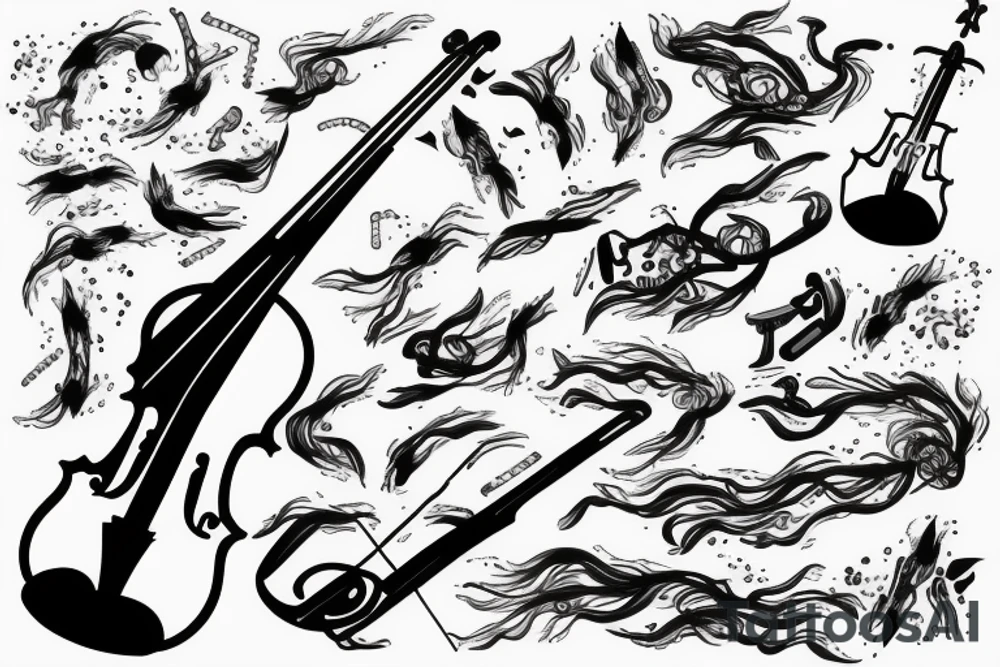 violin with lightning tattoo idea
