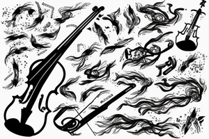 violin with lightning tattoo idea
