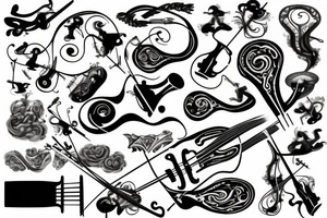 lightning violin tattoo idea