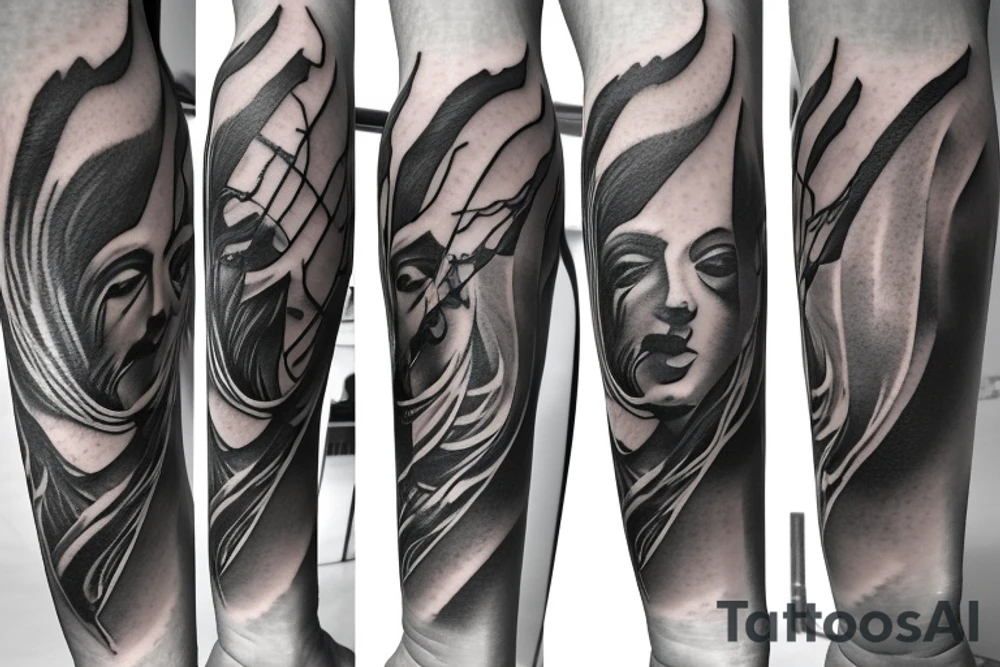 lightning violin tattoo idea