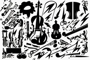 lightning violin tattoo idea