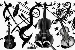 lightning violin tattoo idea