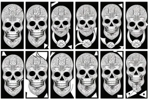 skull with geometric background tattoo idea