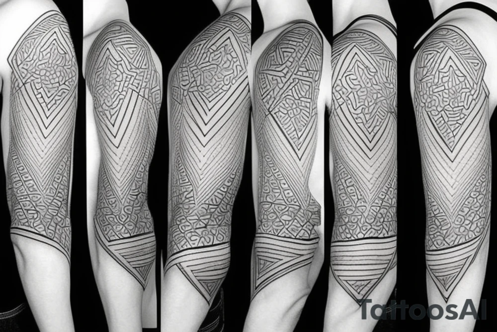 geometric sleeve tattoo idea