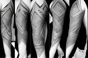 geometric sleeve tattoo idea