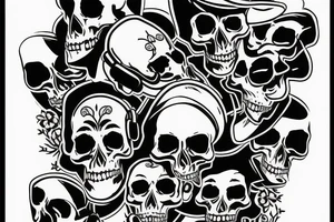 music and games dices and skulls tattoo idea