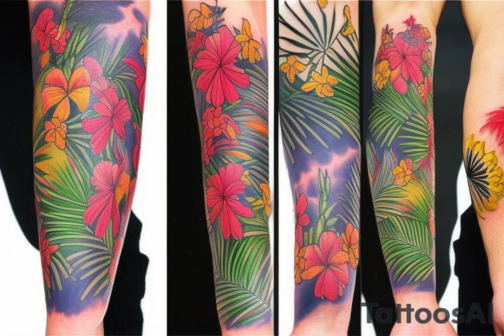 tropical tattoo idea
