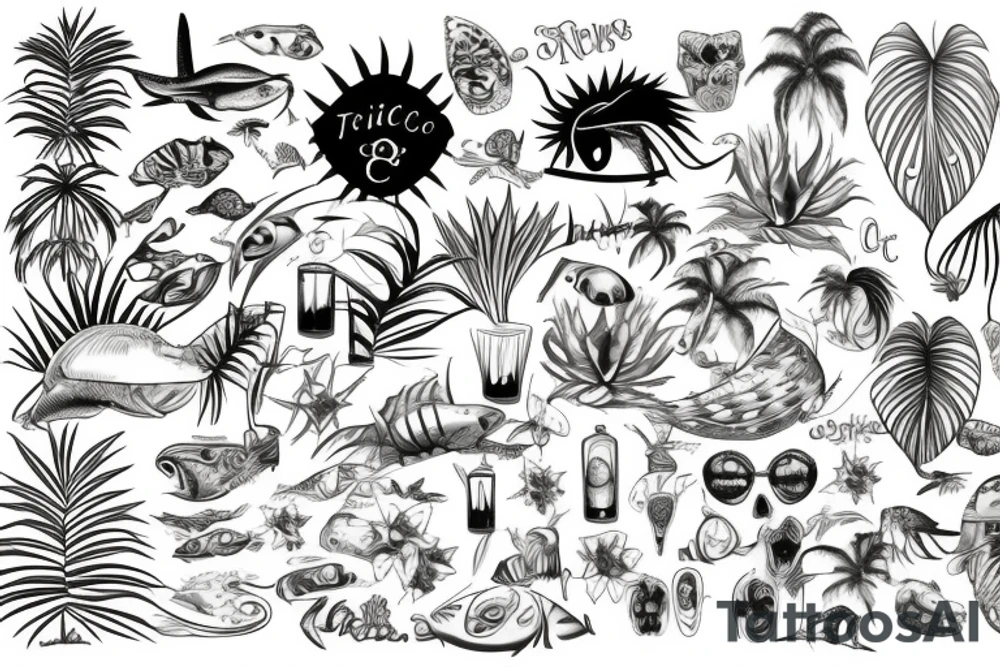 tropical tattoo idea