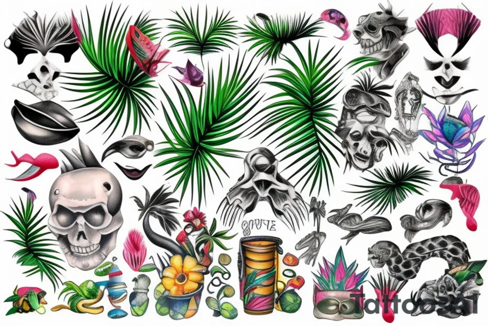 tropical tattoo idea