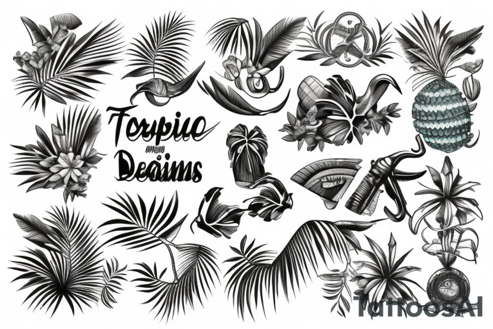 tropical tattoo idea