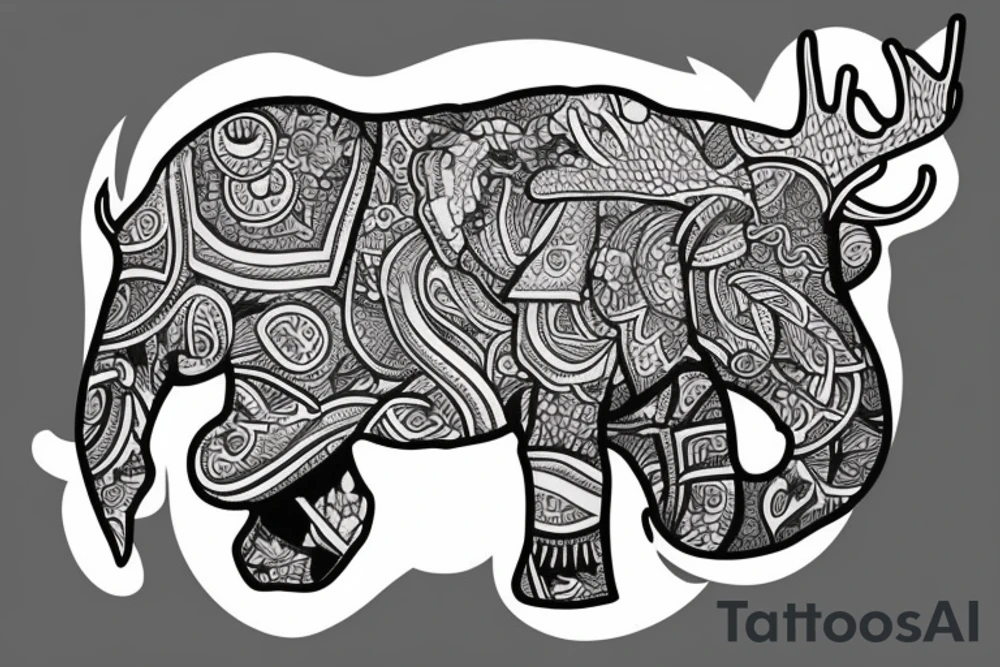 Elefant merge with a moose tattoo idea