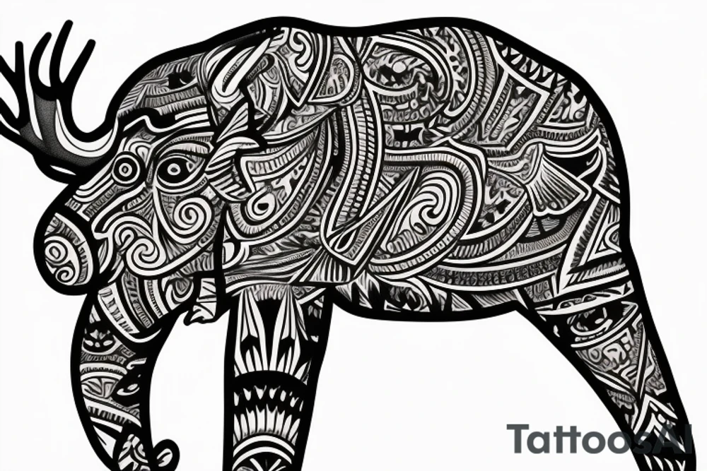 Elefant merge with a moose tattoo idea