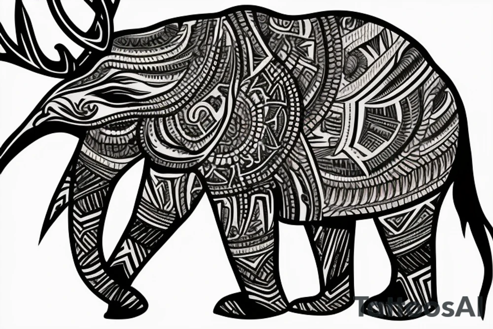 Elefant merge with a moose tattoo idea