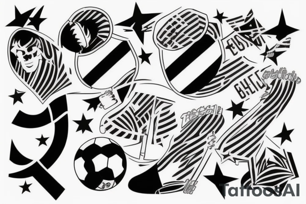 Messi celebrate Argentina won the football world cup and in the sky 3 stars tattoo idea