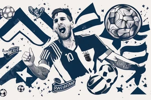 Messi celebrate Argentina won the football world cup and in the sky 3 stars tattoo idea