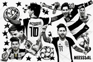 Messi celebrate Argentina won the football world cup and in the sky 3 stars tattoo idea