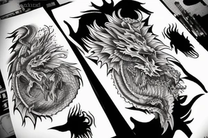 Half dragon, half bear tattoo idea