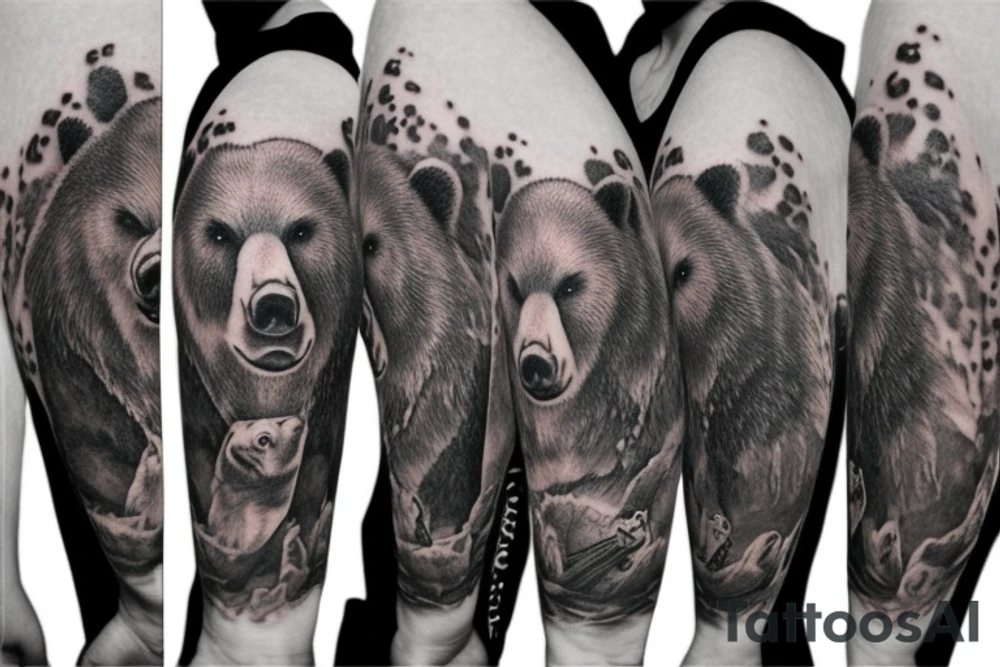realistic bear tattoo idea