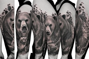 realistic bear tattoo idea